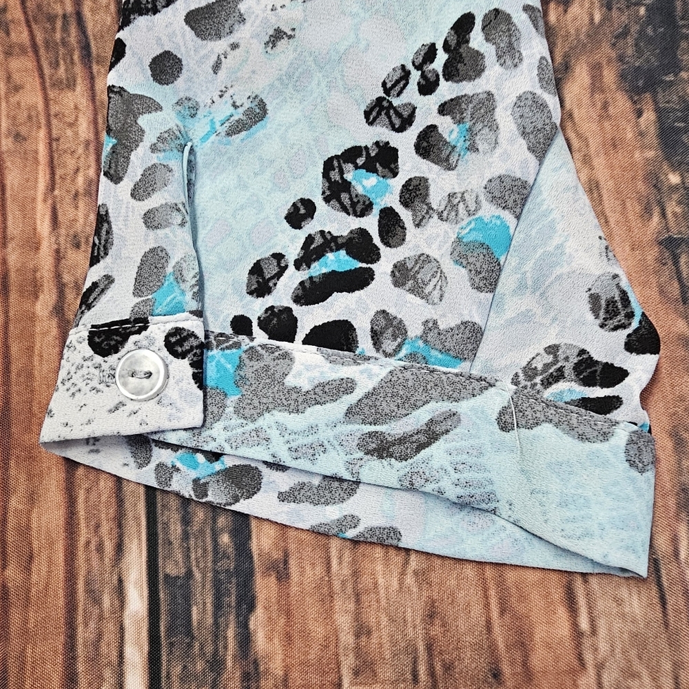 Zac & Rachel Tunic Top Animal Print 3/4 Sleeve Layered Hem Women's Size Large - Picture 3 of 10